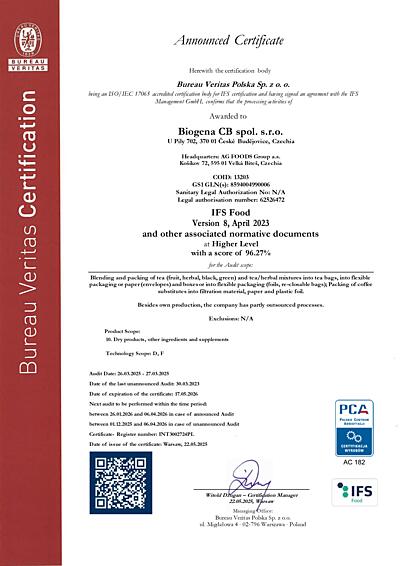 IFS Certificate